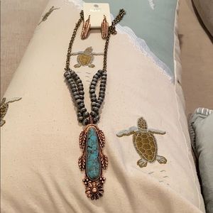 Long Necklace and Matching Earrings Set